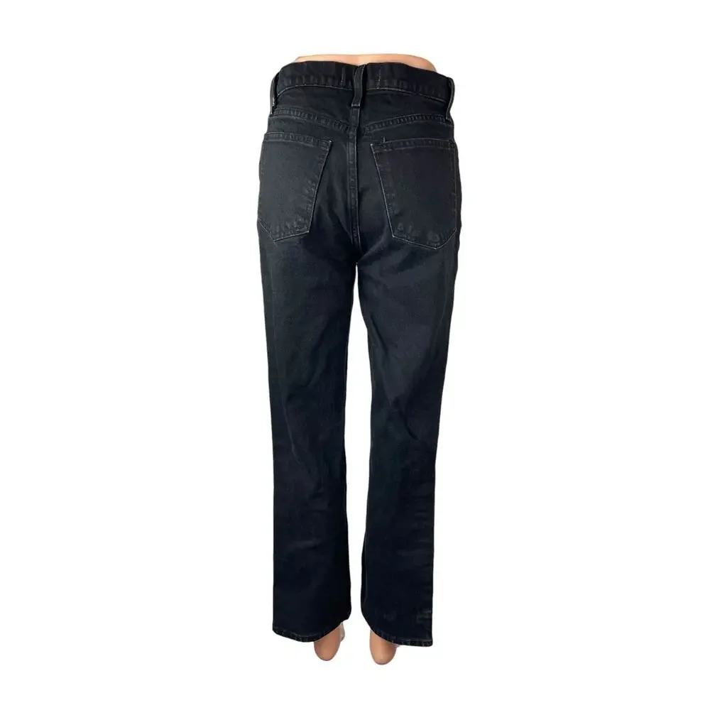Abercrombie & Fitch Women's Black Ultra High Rise Straight Denim Jeans Pants 2